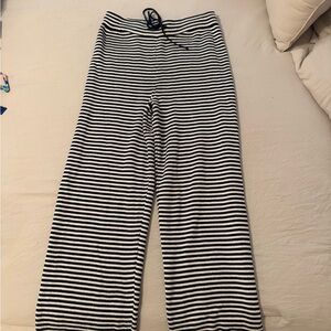 White and Navy Blue Striped ASOS Pants